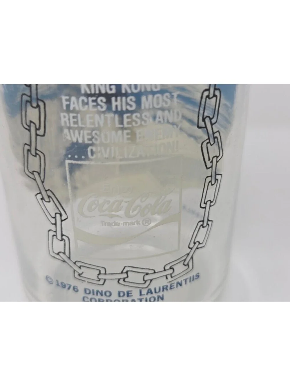 1976 King Kong Limited Edition Coca Cola Glass Twin Trade Towers Movie Promo